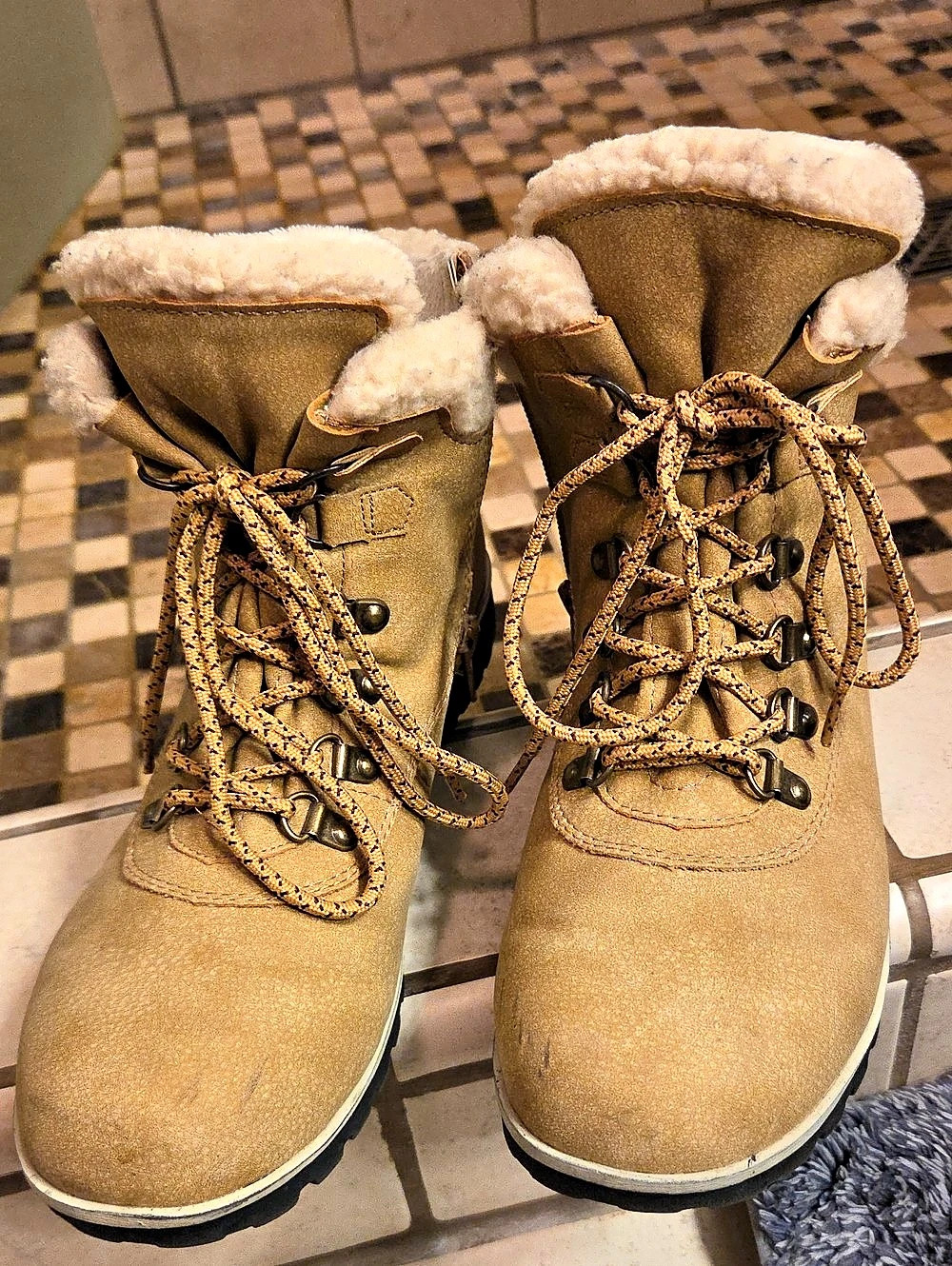 JSport Bluesone Women's Brown Fur-Lined Boots US 10
